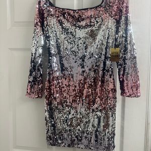 Forever 21 Multicolor Mini Sequin Dress